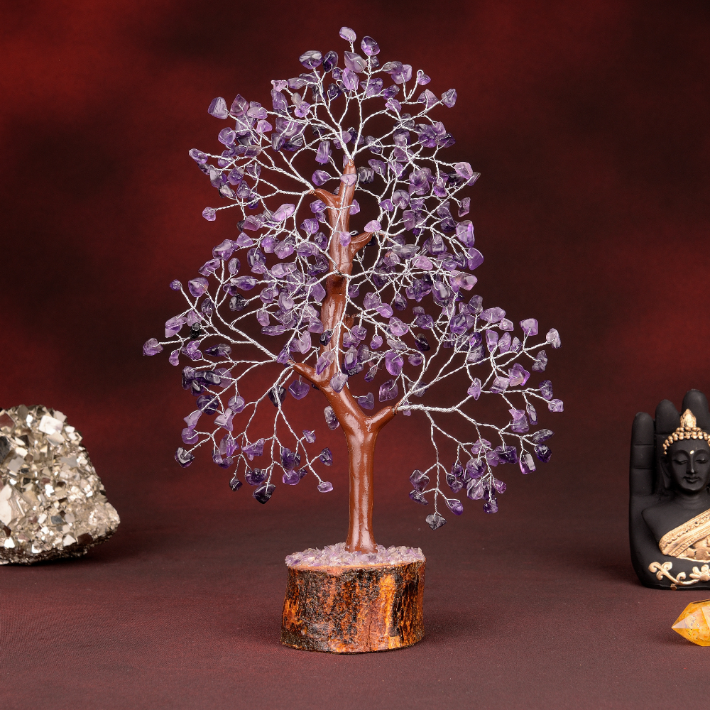 Amethyst  Tree Silver Wire