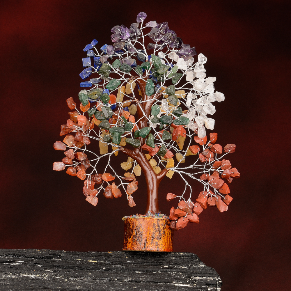 Seven Chakra Tree Silver Wire