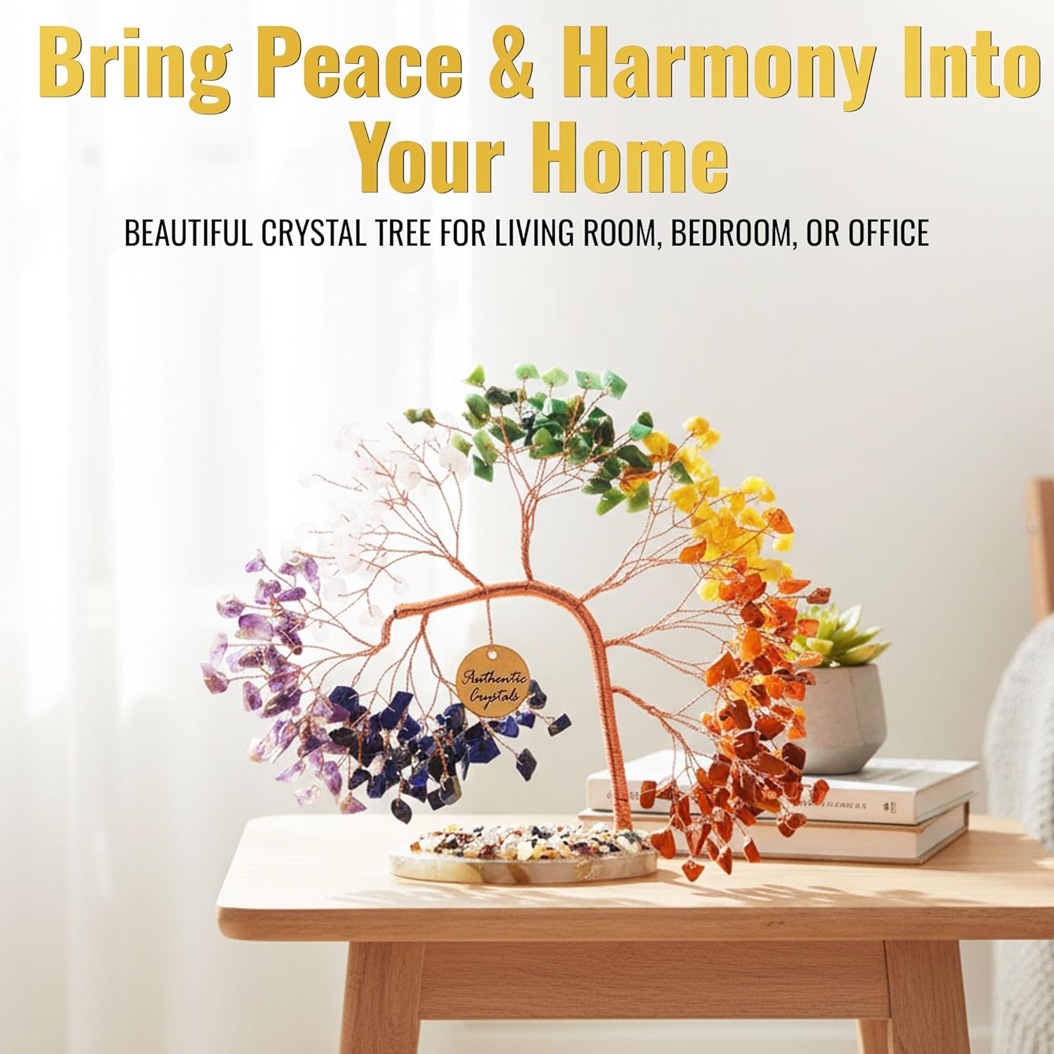 Seven Chakra Tree Copper Wire L Shape