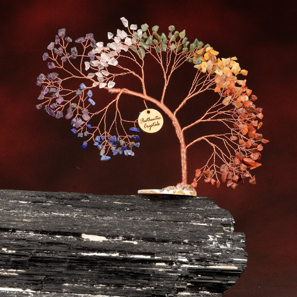 Seven Chakra Tree Copper Wire L Shape