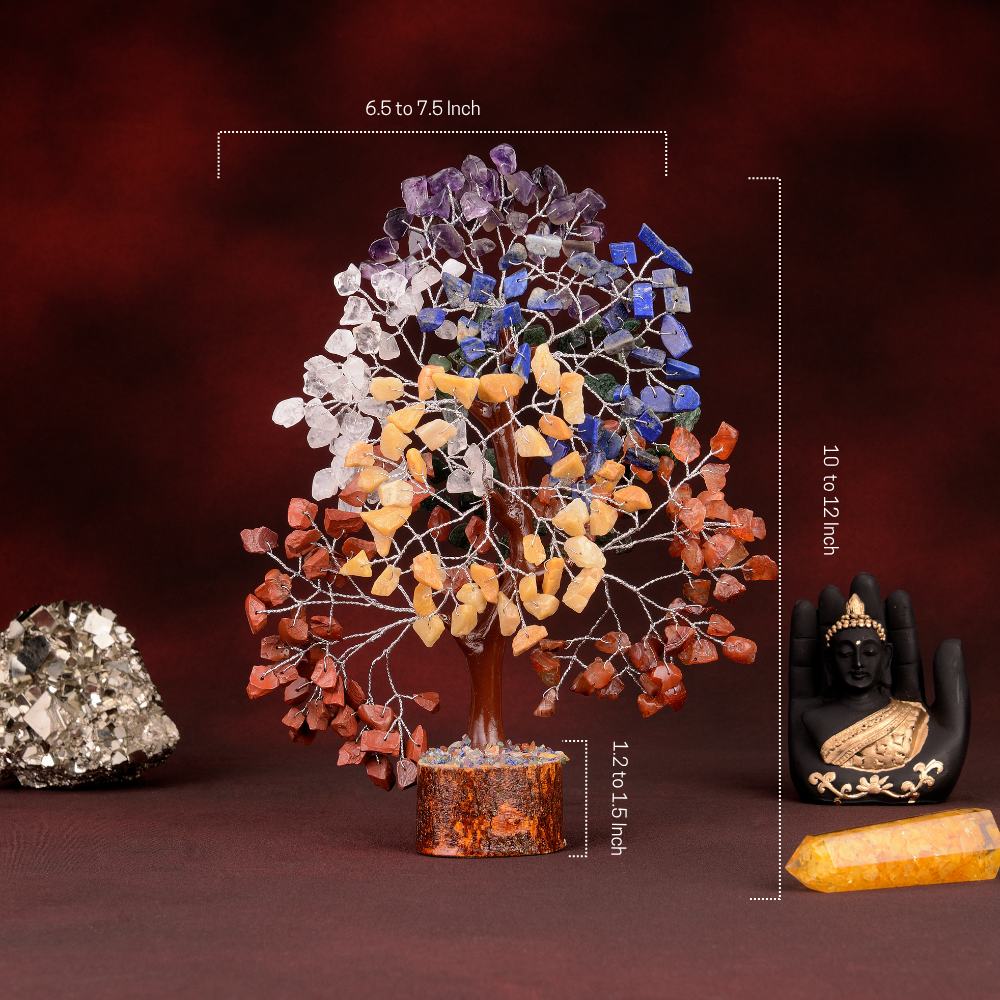 Seven Chakra Tree Silver Wire