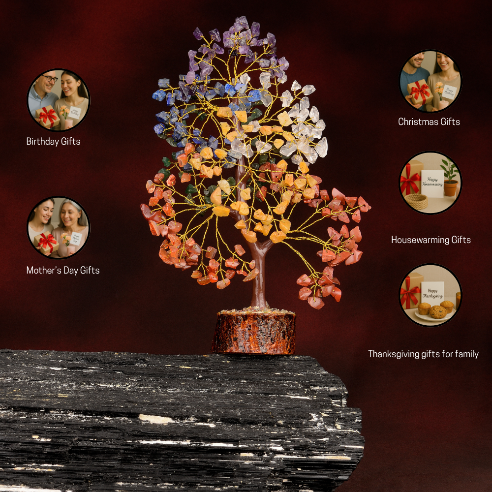 Seven Chakra Tree Golden Wire