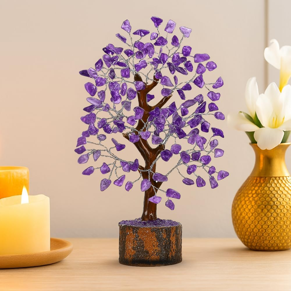 Amethyst  Tree Silver Wire