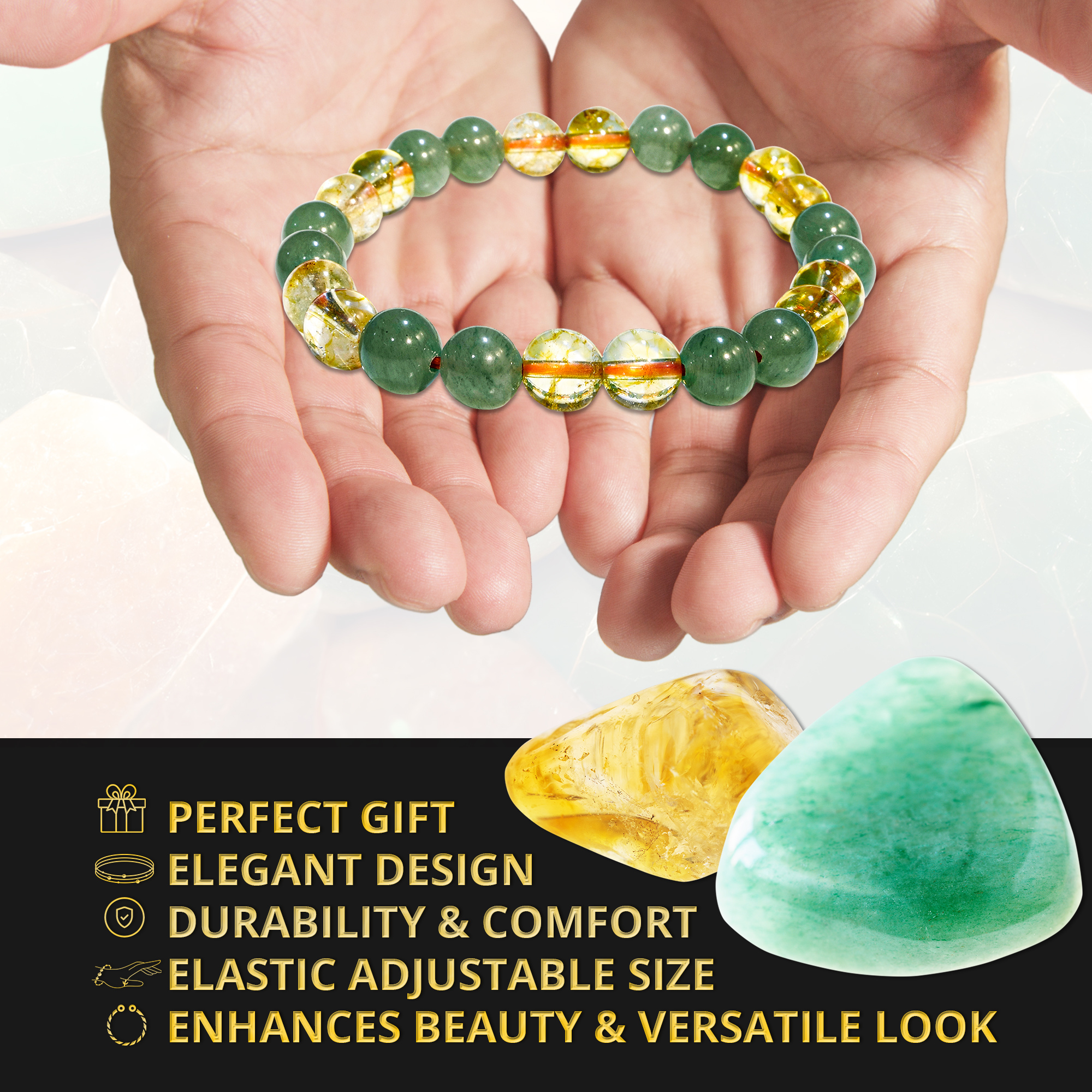 Citrine Green Aventurine Abundance Bracelet
