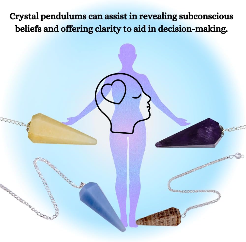 Pack of 11 Crystal Pendulums Bulk Set with Pendulum Board - Wholesale Bulk Crystals