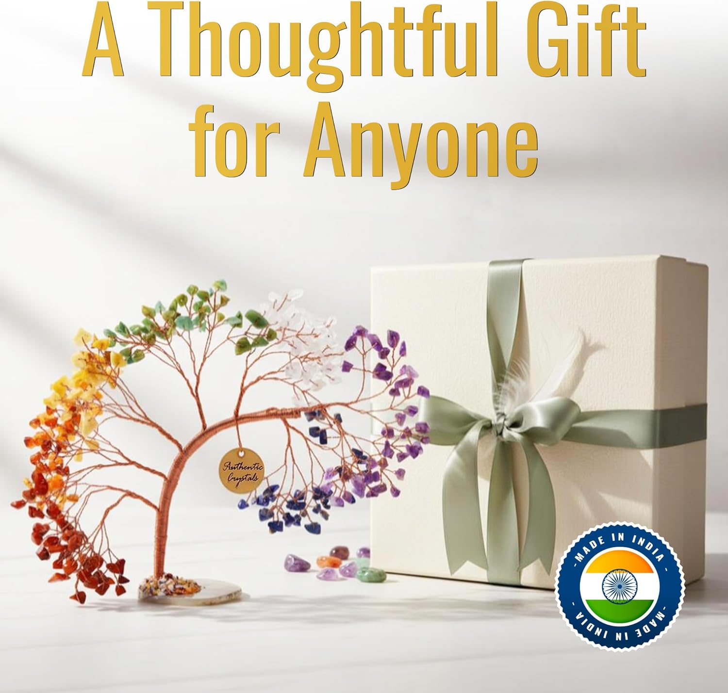 Seven Chakra Tree Copper Wire L Shape