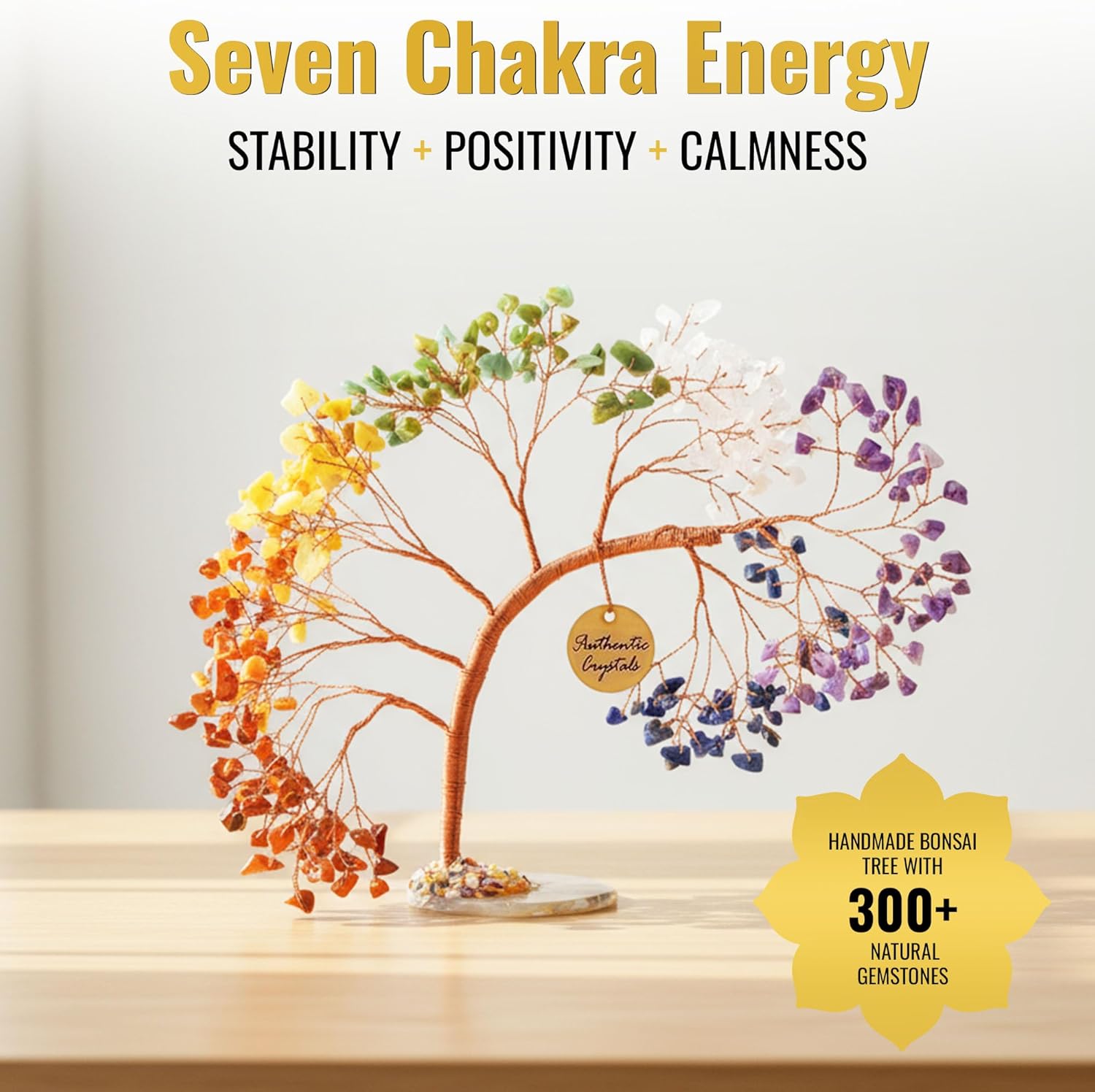 Seven Chakra Tree Copper Wire L Shape
