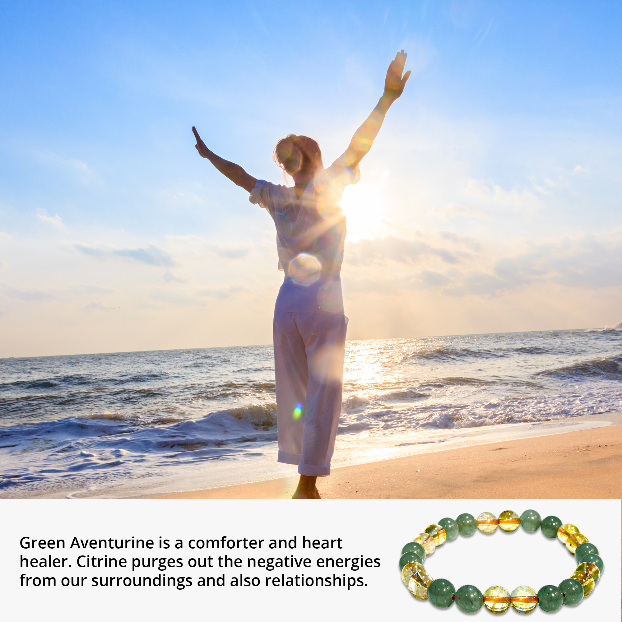 Citrine Green Aventurine Abundance Bracelet