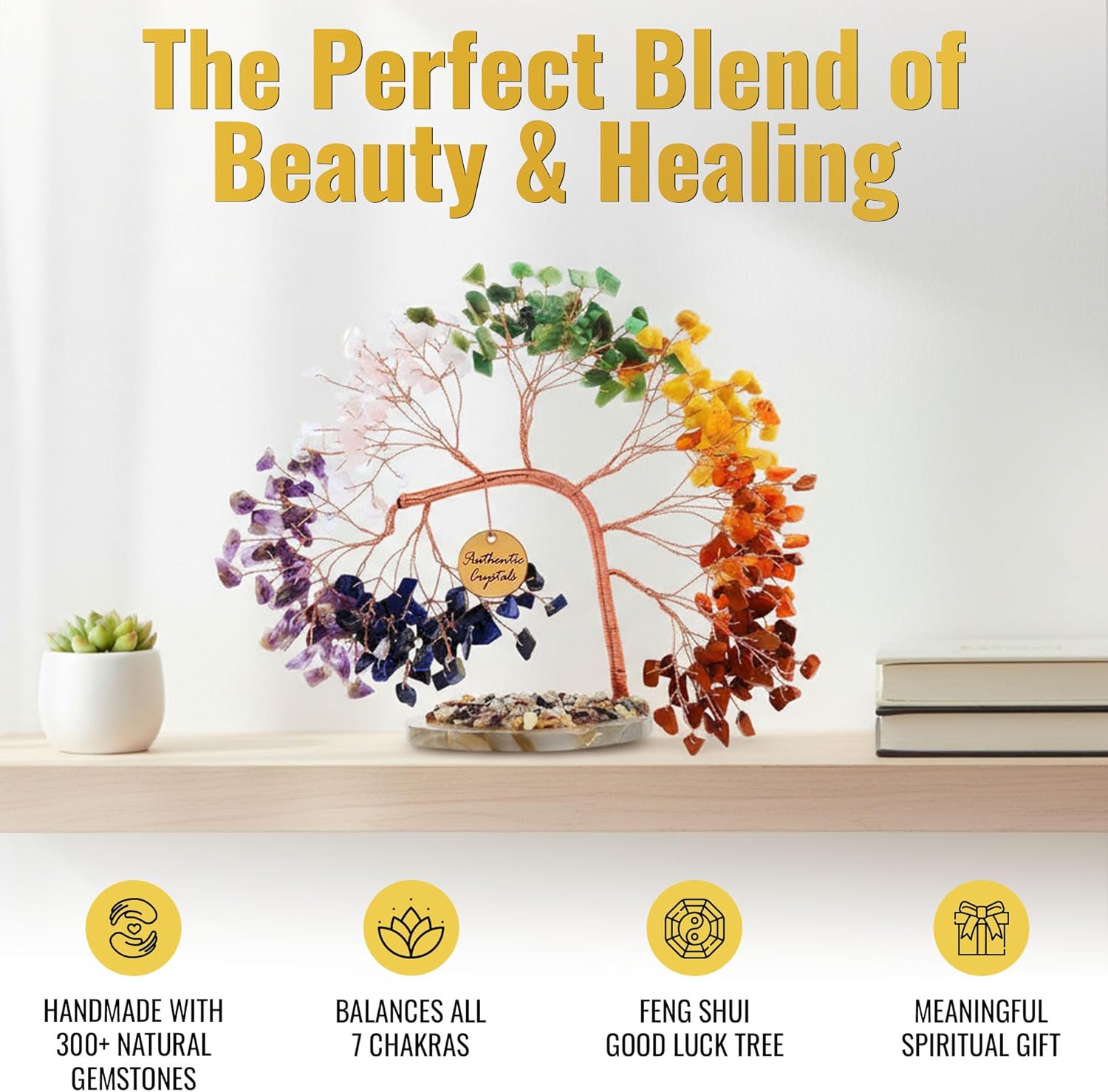 Seven Chakra Tree Copper Wire L Shape