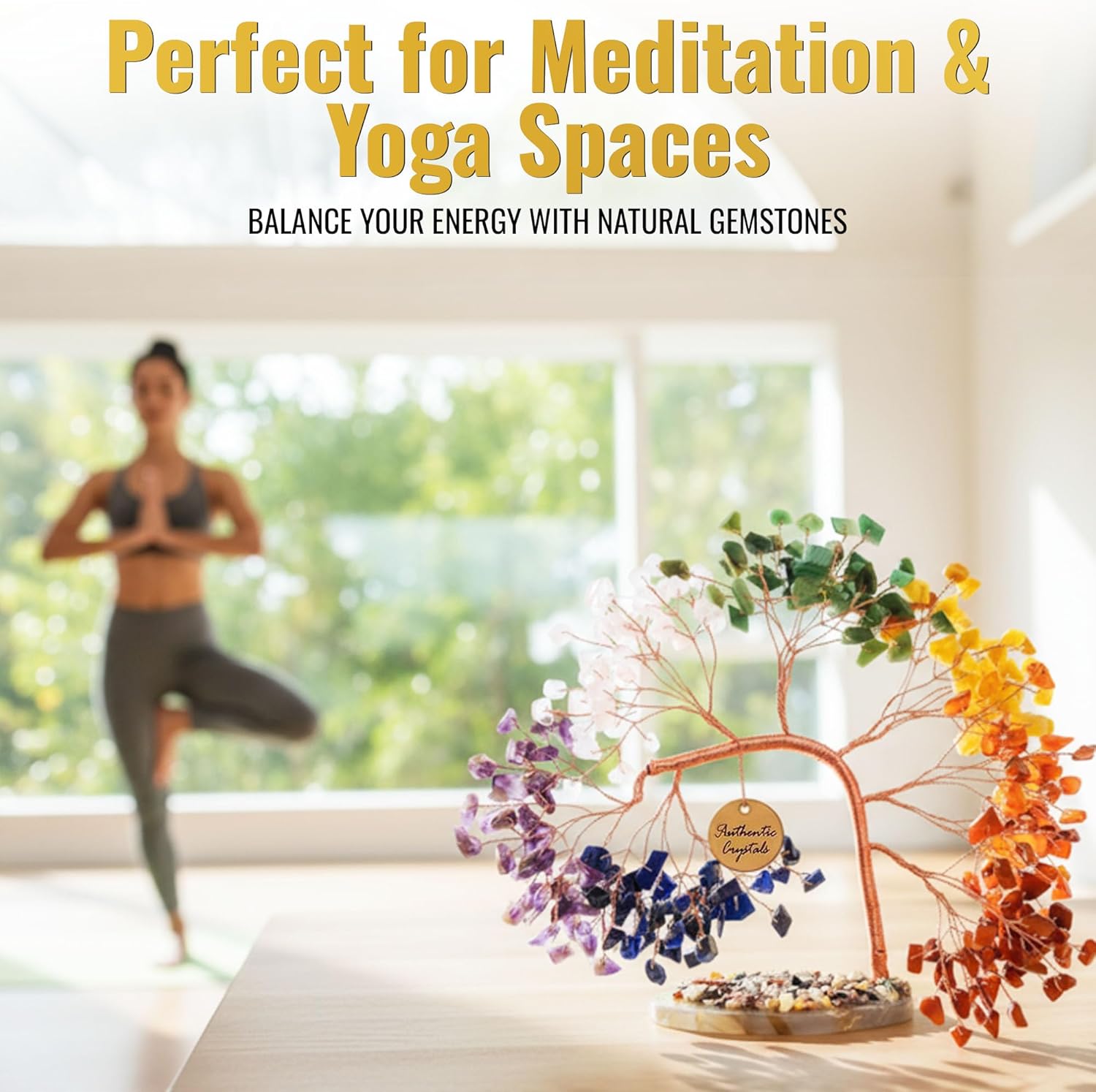 Seven Chakra Tree Copper Wire L Shape