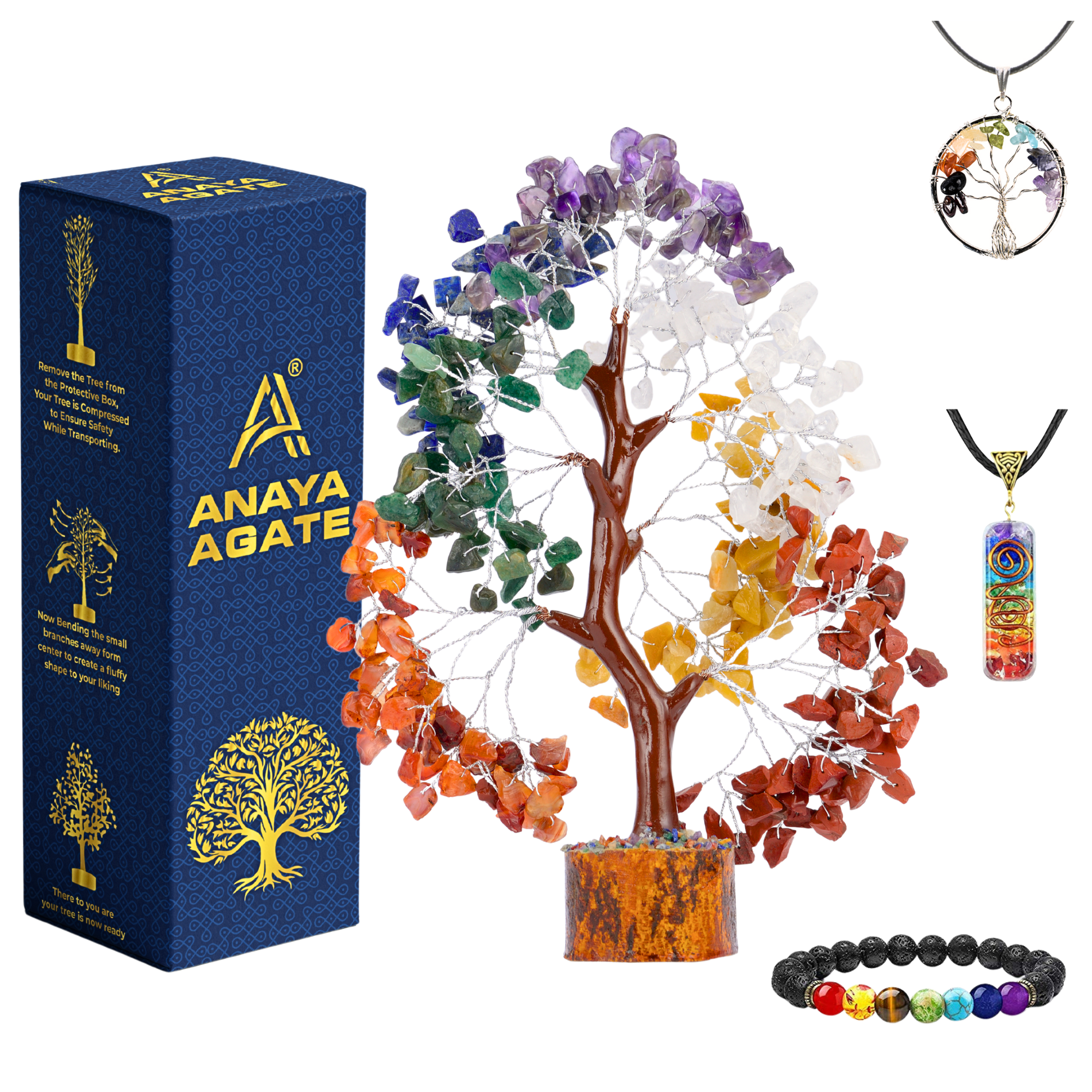 Seven Chakra Tree Set of 4