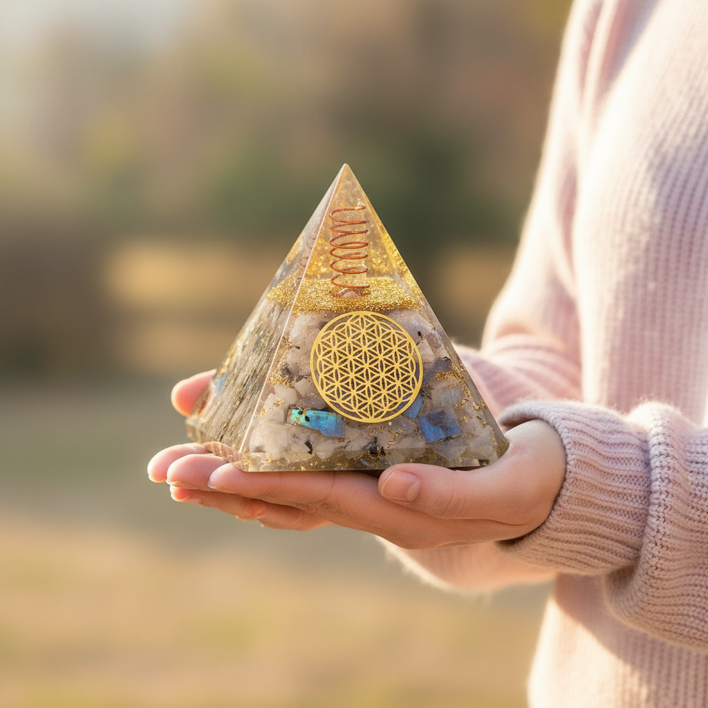 Rainbow Moonstone Orgone Pyramid