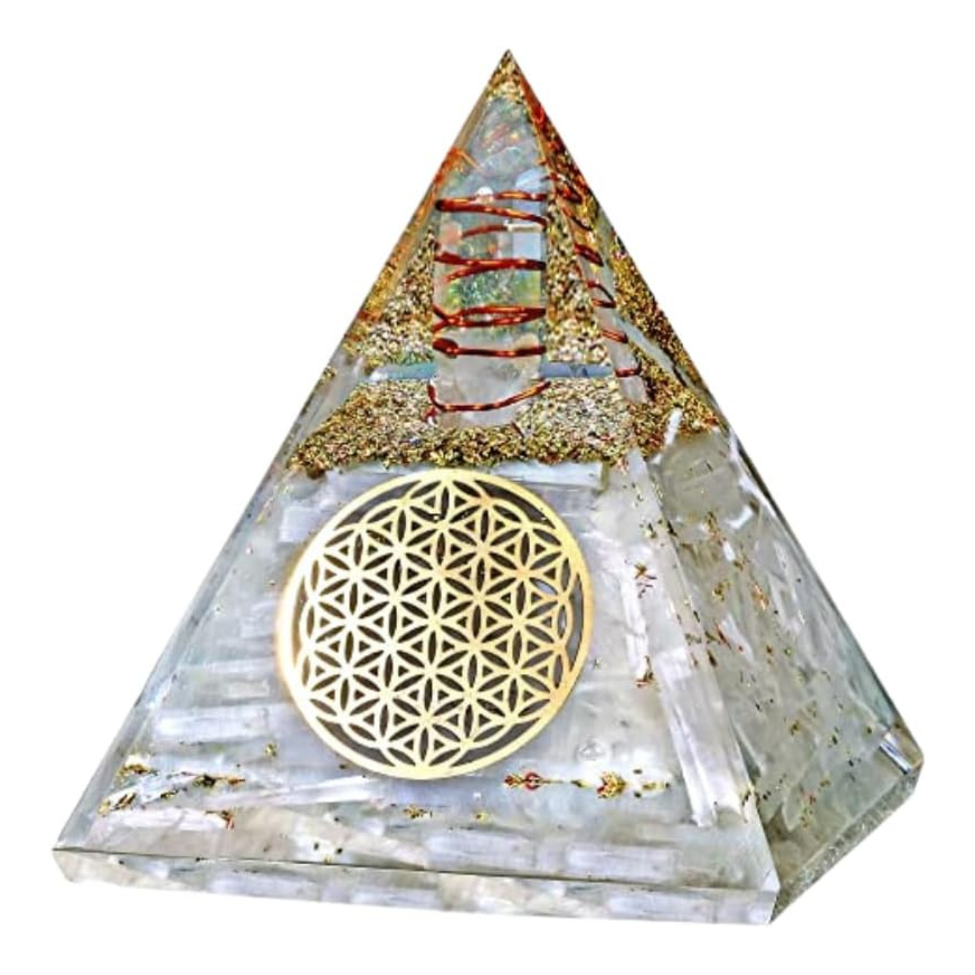 Selenite Glow Orgone Pyramid